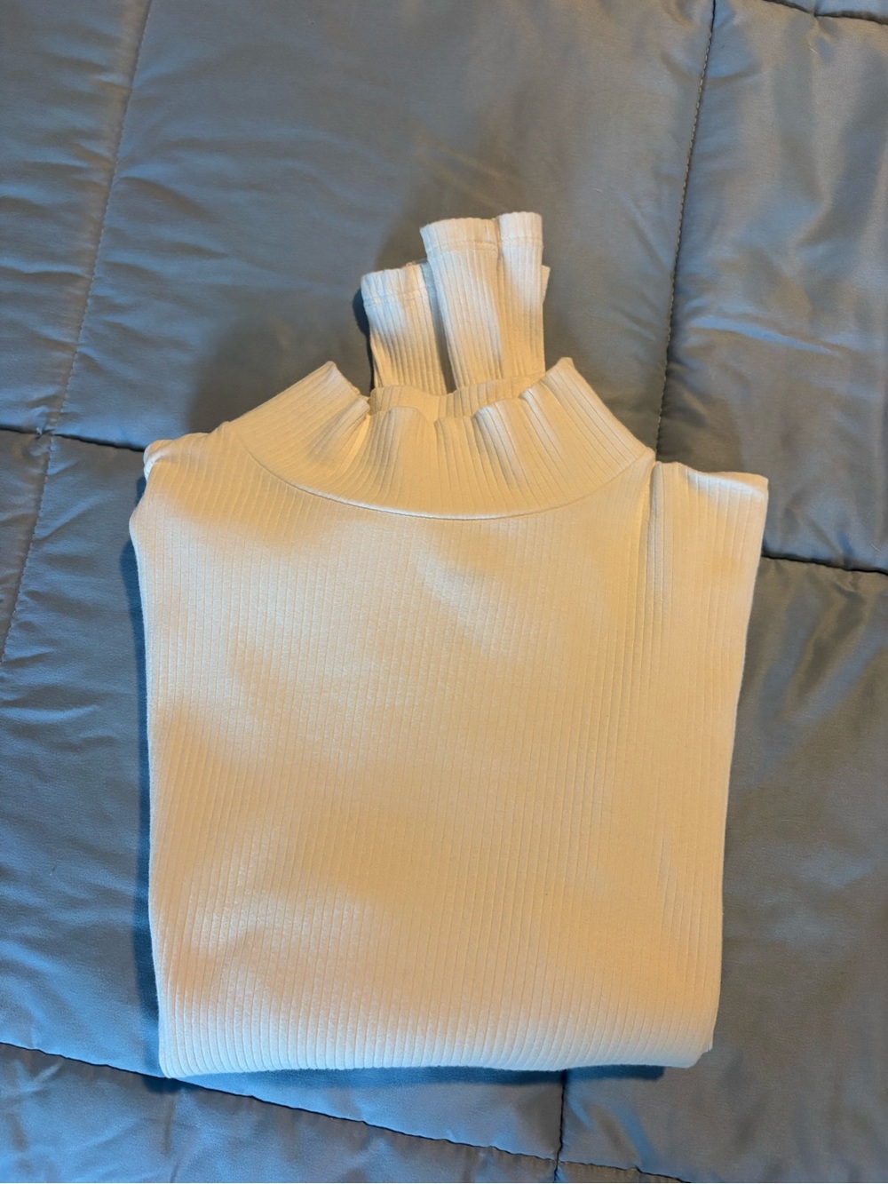 Anthropologie Ribbed Mock Neck Sweater - Ivory